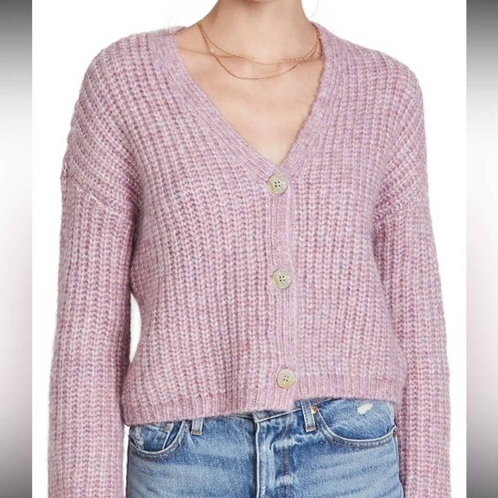 BB Dakota Steve Madden All the Time pink fishermen rib knit cardigan chunky cozy